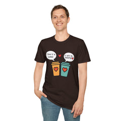 "I love U a Latte" Cute Coffee Pun Tee Couple T-Shirt