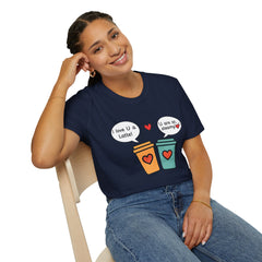 "I love U a Latte" Cute Coffee Pun Tee Couple T-Shirt