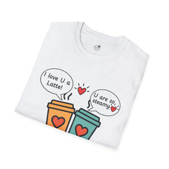 "I love U a Latte" Cute Coffee Pun Tee Couple T-Shirt