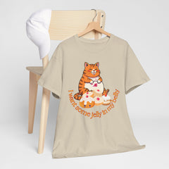 "I Want Some Jelly In My Belly"T-Shirt — Cute Cat Donut Design