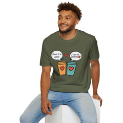 "I love U a Latte" Cute Coffee Pun Tee Couple T-Shirt