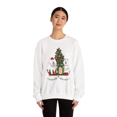 Christmas Samoyed Dogs Sweatshirt - Festive Tree & Gifts Holiday Crewneck