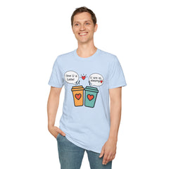 "I love U a Latte" Cute Coffee Pun Tee Couple T-Shirt