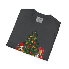 Christmas Australian Shepherd Dogs T-Shirt — Festive Tree & Presents Holiday Tee