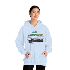 "Another Fine Day?" Cat Peeking Graphic Pullover Hoodie