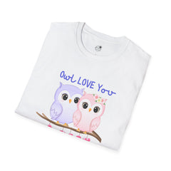 Cute ‘Owl Love You’ Pink & Purple Owls Valentine Tee Shirt