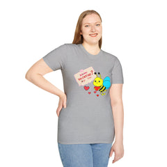 Valentine Bee T-Shirt — "Be My Valentine?" Cute Bee Hearts Tee