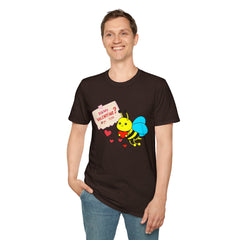 Valentine Bee T-Shirt — "Be My Valentine?" Cute Bee Hearts Tee