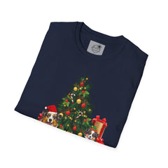 Christmas Australian Shepherd Dogs T-Shirt — Festive Tree & Presents Holiday Tee