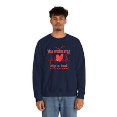 "You Make My Heart Skip a Beat" Crewneck Valentine Sweatshirt