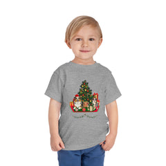 Toddler Tee — Cute Christmas Family Pets Under Festive Tree Holiday Shirt