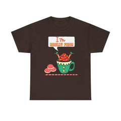 I'm Really Fine Tee — Cute Elf in a coffee cup Graphic T-Shirt