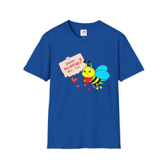 Valentine Bee T-Shirt — "Be My Valentine?" Cute Bee Hearts Tee