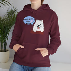 "Hanging with Mom" Cute Dog Graphic Pullover Hoodie