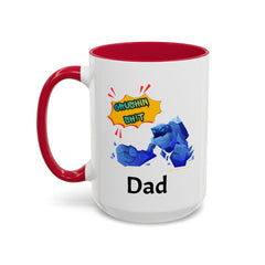 Dad Coffee Mug — "Crushin' SH!t" Blue Rock Gamer Mug (11oz & 15oz)