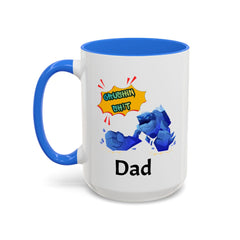 Dad Coffee Mug — "Crushin' SH!t" Blue Rock Gamer Mug (11oz & 15oz)