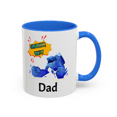 Dad Coffee Mug — "Crushin' SH!t" Blue Rock Gamer Mug (11oz & 15oz)