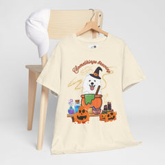 Halloween Witchy Samoyed — Cute Spooky Pumpkin Cauldron Tee