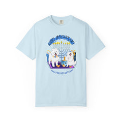 Hanukkah Dog T-Shirt — Cute Menorah & Dreidel Holiday Tee