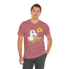 "Ohwoooo happy day!"  Happy Dog with treat delivery T‑Shirt — Pet Gift