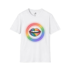 Rainbow Lips T-Shirt — Pride LGBT Neon Circle Graphic Tee