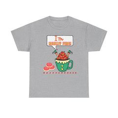 I'm Really Fine Tee — Cute Elf in a coffee cup Graphic T-Shirt