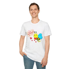Valentine Bee T-Shirt — "Be My Valentine?" Cute Bee Hearts Tee