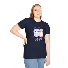 Cute ‘Owl Love You’ Pink & Purple Owls Valentine Tee Shirt