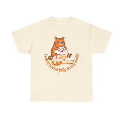 "I Want Some Jelly In My Belly"T-Shirt — Cute Cat Donut Design