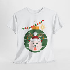 Christmas Samoyed Unisex Heavy Cotton Tee Customizable