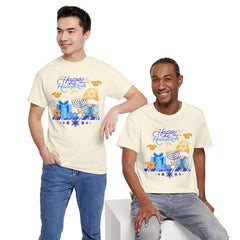 "Happy Hanukkah" Knome with Menorah & Dreidel Holiday Tee