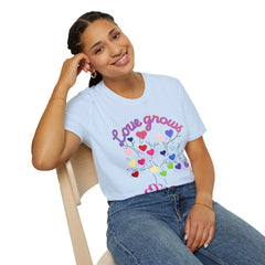 Love Grows Heart Tree T-Shirt — Colorful Heart Family Tee