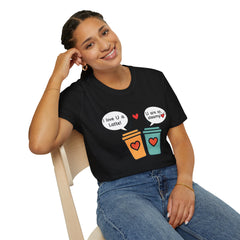 "I love U a Latte" Cute Coffee Pun Tee Couple T-Shirt