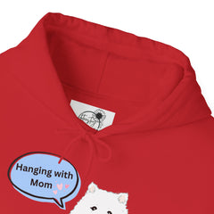 "Hanging with Mom" Cute Dog Graphic Pullover Hoodie