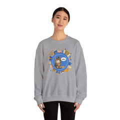 Happy Hanukkah Cat Sweatshirt – Cute Kitty 'Meow!' Graphic Crewneck