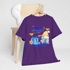 "Happy Hanukkah" Knome with Menorah & Dreidel Holiday Tee