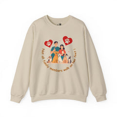 “Not All Family Members Walk on Two Feet” Pet-Loving Graphic Crewneck Sweatshirt