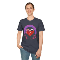 Two Halves Make Us Whole Broken Heart T-Shirt — Cute Split-Heart Couple Tee