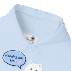 "Hanging with Mom" Cute Dog Graphic Pullover Hoodie