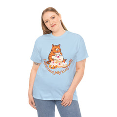 "I Want Some Jelly In My Belly"T-Shirt — Cute Cat Donut Design