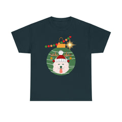 Christmas Samoyed Unisex Heavy Cotton Tee Customizable