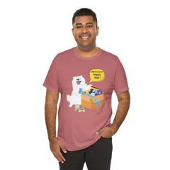 "Ohwoooo happy day!"  Happy Dog with treat delivery T‑Shirt — Pet Gift