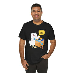 "Ohwoooo happy day!"  Happy Dog with treat delivery T‑Shirt — Pet Gift