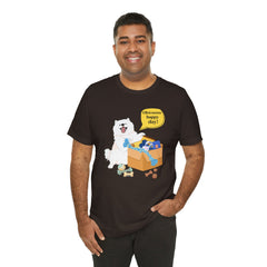 "Ohwoooo happy day!"  Happy Dog with treat delivery T‑Shirt — Pet Gift