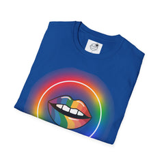 Rainbow Lips T-Shirt — Pride LGBT Neon Circle Graphic Tee