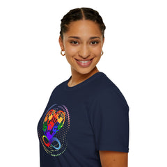 Autism Awareness, Pride Infinity Hands T-Shirt — Rainbow Neurodiversity Support Tee