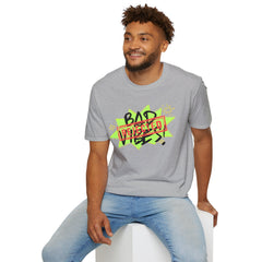 Bad Vibes Rejected T-Shirt — Neon Streetwear Graphic Tee