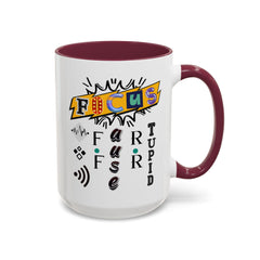 Focus Funny Wordplay Mug — Colorful 11oz/15oz Ceramic Coffee Cup