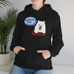 "Hanging with Mom" Cute Dog Graphic Pullover Hoodie