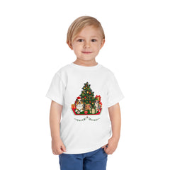 Toddler Tee — Cute Christmas Family Pets Under Festive Tree Holiday Shirt